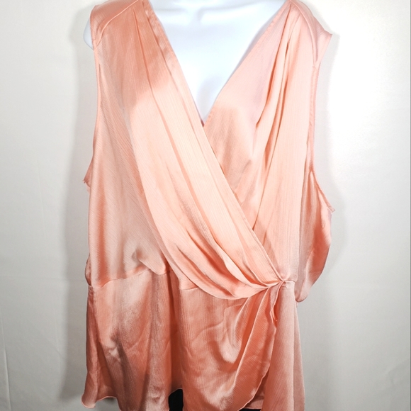Melissa Mcarthy Coral Flowy Silk Style Top Size 4X - Picture 1 of 5